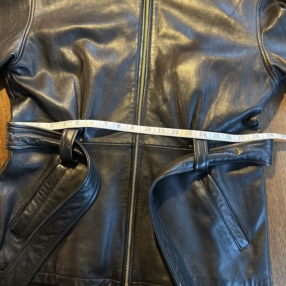 Vintage Valerie Stevens New Zealand Lambskin Belted Leather Jacket - Picture 7 of 8